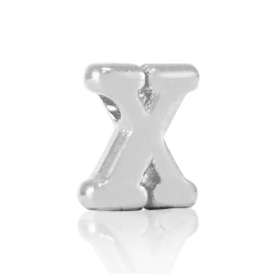 DQ European metal letter beads X Antique Silver (nickel free)
