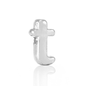 DQ European metal letter beads T Antique Silver (nickel free)
