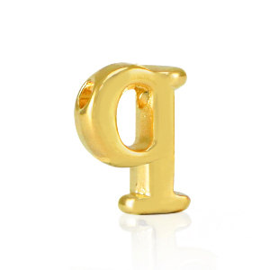 DQ European metal letter beads Q Gold (nickel free)
