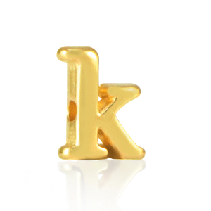 DQ European metal letter beads K Gold (nickel free)