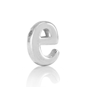DQ European metal letter beads E Antique Silver (nickel free)