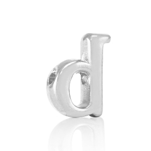 DQ European metal letter beads D Antique Silver (nickel free)