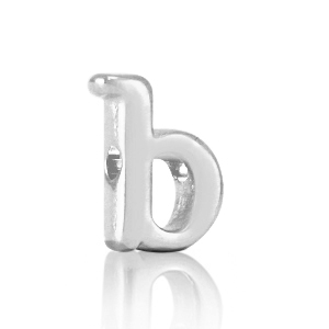 DQ European metal letter beads B Antique Silver (nickel free)