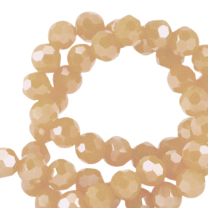 Round top faceted beads 4mm Chadwick Brown-Pearl Shine Coating