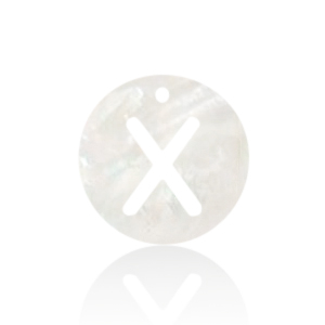 Shell pendants specials letter X White (natural colour)