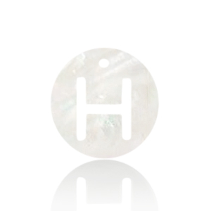 Shell pendants specials letter H White (natural colour)