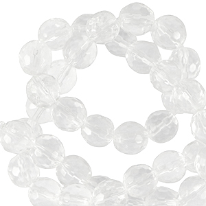 Natural stone beads 6mm faceted polished Transparent