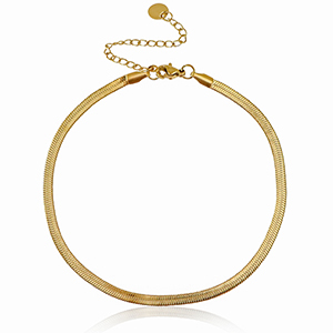 Stainless steel anklets snake chain Gold