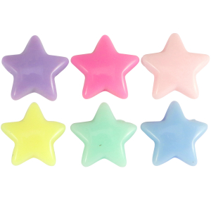 Acrylic letter beads star Multicolour Pastel