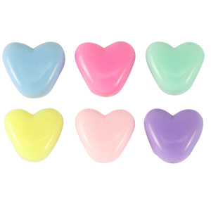 Acrylic letter beads heart Multicolour Pastel