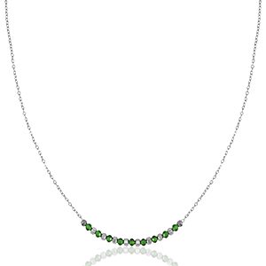 Stainless steel necklaces Emerald Green-Silver