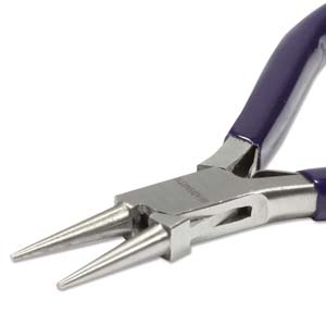 Beadsmith round nose pliers with spring Blue-Silver