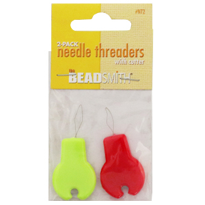 Beadsmith needle threader with cutter Multicolour