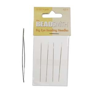 Beadsmith big eye beading needle 6cm Silver