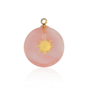 Stainless steel charms sun Gold-Pink