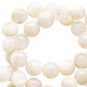 Shell beads round 3mm Beige