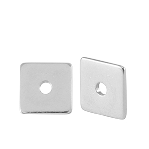 DQ European metal beads disc square 7mm Antique Silver (nickel free)