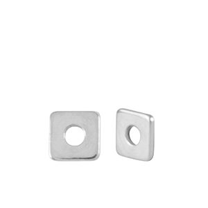 DQ European metal beads disc square 4mm Antique Silver (nickel free)