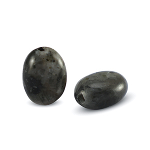 Natural stone beads Labradorite oval Dark Anthracite
