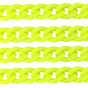 Acrylic chain 22mm shiny Neon Yellow