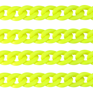 Acrylic chain 18mm shiny Neon Yellow