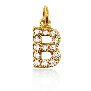 Brass TQ metal charms initial B Gold