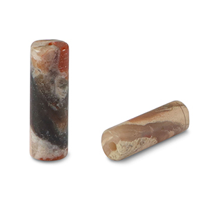 Natural stone beads Marble tubes Multicolour Red-Beige
