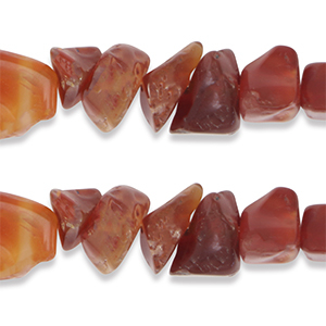 Chips stone beads Agate Dark Sunrise Orange