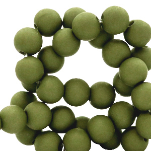 6 mm acrylic beads Olive Green