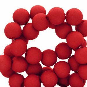 6 mm acrylic beads Crimson Red