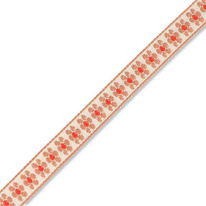 Ribbon with flowers White-Beige