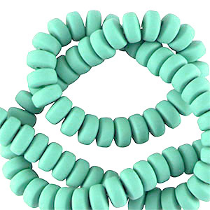 Polymer beads rondelle 7mm Turquoise Green