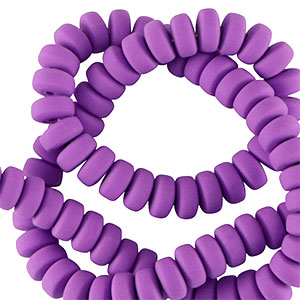 Polymer beads rondelle 7mm Deep Purple