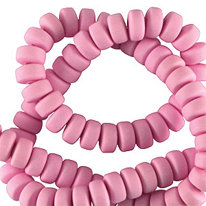 Polymer beads rondelle 7mm Azalea Pink