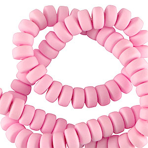 Polymer beads rondelle 7mm Pure Pink