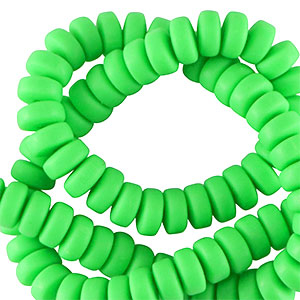 Polymer beads rondelle 7mm Neon Green