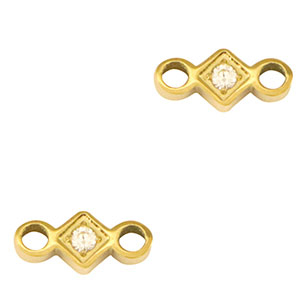 Stainless steel charms connector rhombus Gold