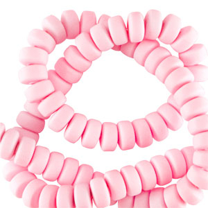 Polymer beads rondelle 7mm Baby Pink