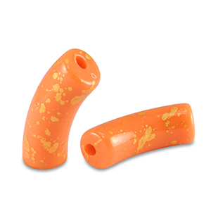 Acrylic beads tube shiny Orange-Gold