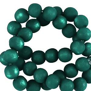 Super Polaris Apaco beads round 6 mm matt Petrol Green