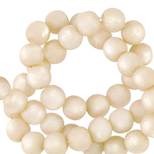 Super Polaris Apaco beads round 6 mm matt Prosecco White