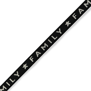 Ribbon text "family" Black- Grey