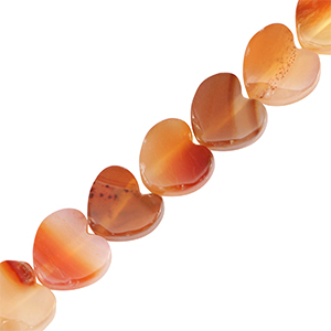 Natural stone beads heart Comfort Orange