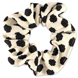 Scrunchie hair tie dots White-Black