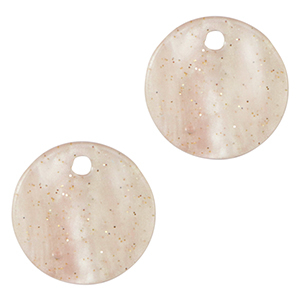 Resin pendants glitter 12mm Hortensia Pink