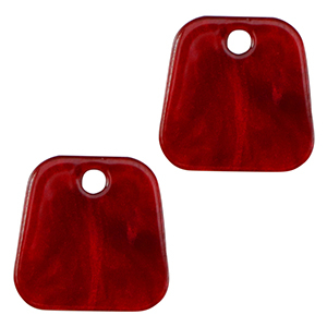 Resin pendants trapezium Salsa Red