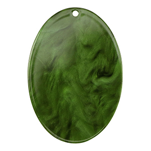 Resin pendants oval Moss Green