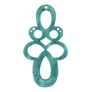 Resin pendants baroque Petrol Blue