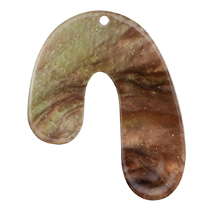 Resin pendants organic glitter Multicolor Brown