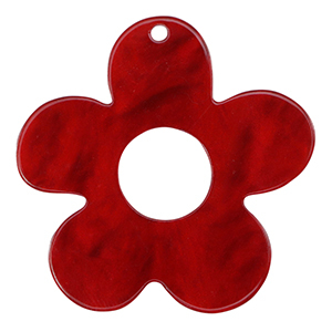 Resin pendants flower Salsa Red